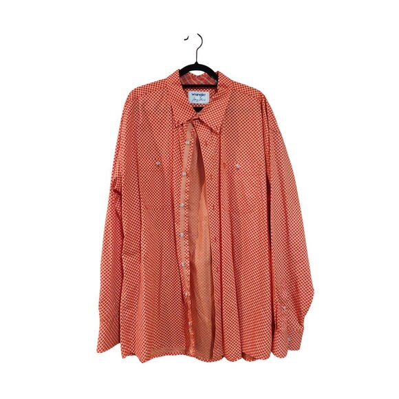 WRANGLER GEORGE STRAIT LONG SLEEVE BUTTON DOWN ONE POCKET SHIRT IN SIENNA CHECK - Picture 1 of 3